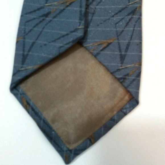 Perry Ellis Portfolio Tie Grey Geometric Silk - Picture 3 of 3